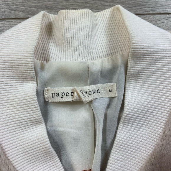 Anthropologie Paper Crown Fuzzy Ombré Bomber Jacket - Picture 8 of 12